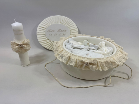 Trusou botez la cufar din catifea si lumanare Elegance [3]