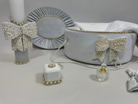 Trusou botez la cufar din catifea si lumanare Glamour [1]