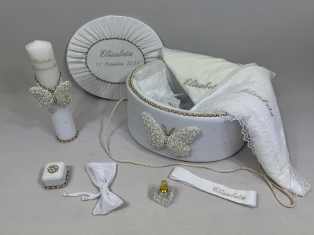 Trusou botez la cufar din catifea si lumanare Glamour [3]
