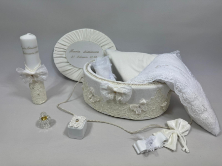 Trusou botez la cufar din catifea si lumanare Elegance [2]