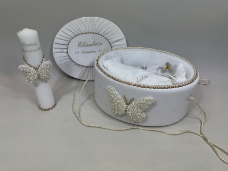 Trusou botez la cufar din catifea si lumanare Glamour [4]
