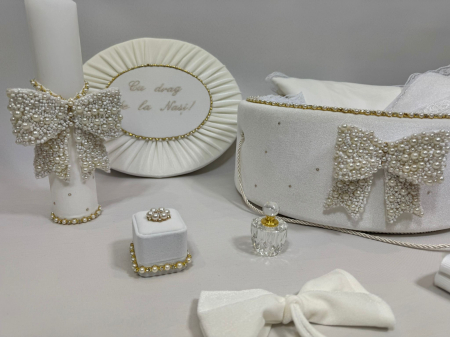 Trusou botez la cufar din catifea si lumanare Glamour [2]