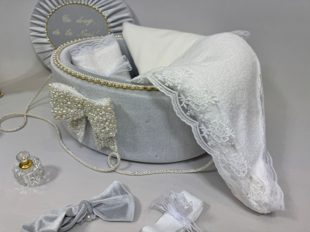 Trusou botez la cufar din catifea si lumanare Glamour [2]