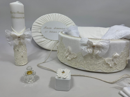 Trusou botez la cufar din catifea si lumanare Elegance [1]