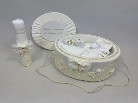 Trusou botez la cufar din catifea si lumanare Elegance [4]