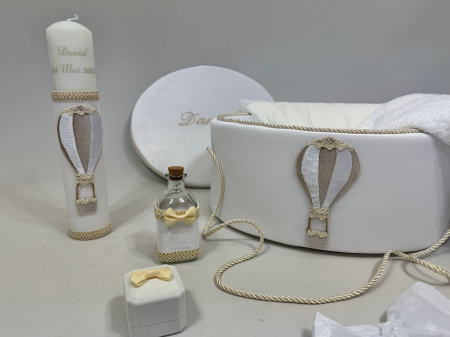 Trusouri Botez Exclusive - Trusou botez la cufar din catifea si lumanare Exclusive