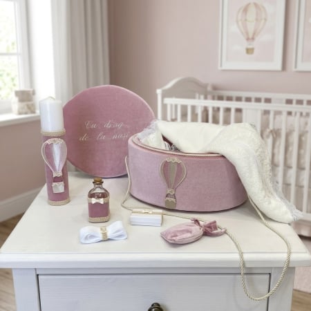 Trusouri Botez Exclusive - Trusou botez la cufar din catifea si lumanare Exclusive