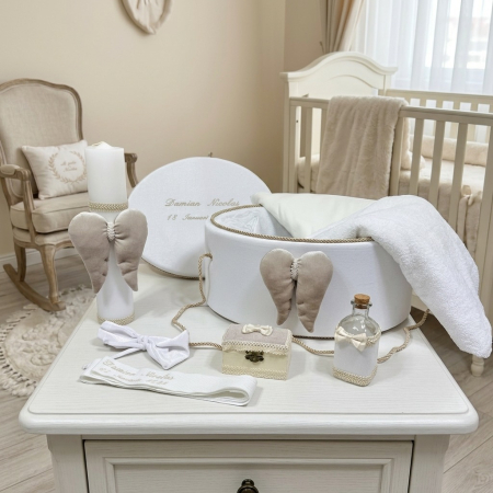 Trusouri Botez Exclusive - Trusou botez la cufar din catifea si lumanare Exclusive