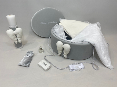 Trusou botez la cufar din catifea si lumanare Exclusive [2]