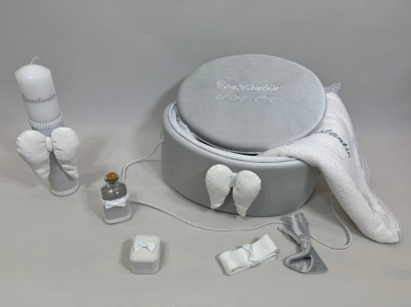 Trusou botez la cufar din catifea si lumanare Exclusive [4]