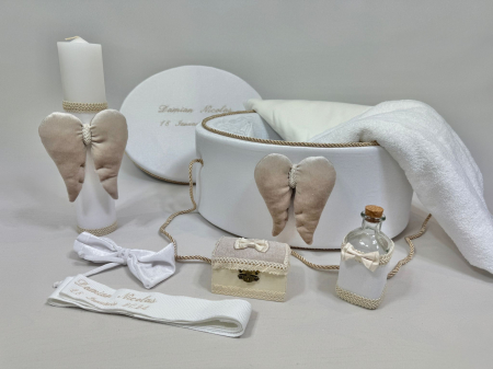 Trusouri Botez Exclusive - Trusou botez la cufar din catifea si lumanare Exclusive
