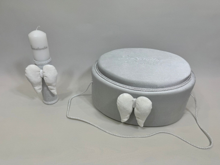 Trusou botez la cufar din catifea si lumanare Exclusive [5]