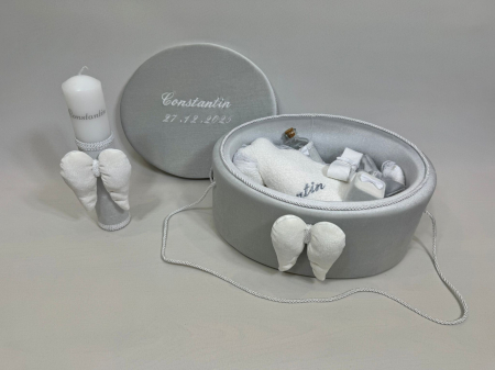 Trusou botez la cufar din catifea si lumanare Exclusive [3]