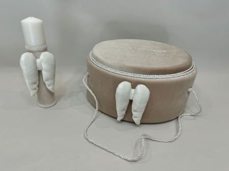Trusou botez la cufar din catifea si lumanare Exclusive [4]