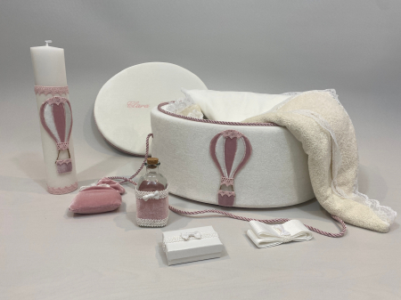 Trusouri Botez Exclusive - Trusou botez la cufar din catifea si lumanare Exclusive