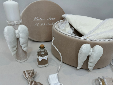 Trusou botez la cufar din catifea si lumanare Exclusive [3]