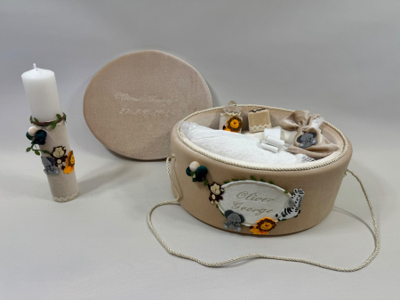 Trusou botez la cufar din catifea si lumanare Exclusive [3]