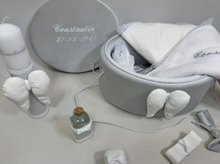 Trusou botez la cufar din catifea si lumanare Exclusive [2]