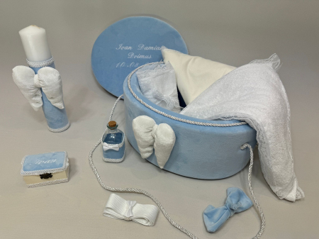 Trusou botez la cufar din catifea si lumanare Exclusive [2]