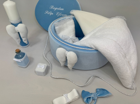 Trusou botez la cufar din catifea si lumanare Exclusive [2]