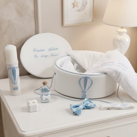 Trusouri Botez Exclusive - Trusou botez la cufar din catifea si lumanare Exclusive