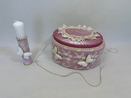 Trusou botez la cufar din catifea si lumanare Glamour [6]
