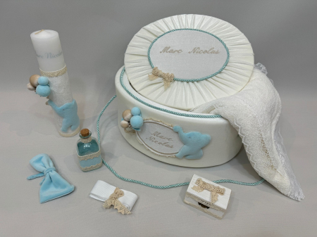 Trusou botez la cufar din catifea si lumanare Luxury [3]