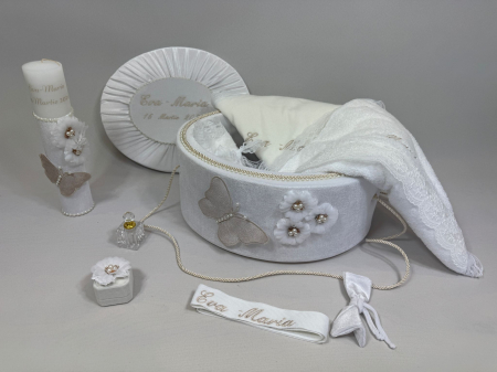 Trusou botez la cufar din catifea si lumanare  Elegance [1]