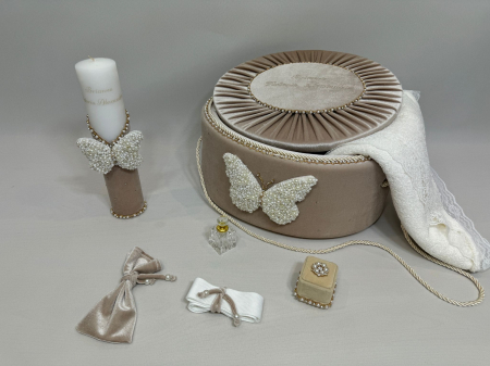 Trusou botez la cufar din catifea si lumanare Glamour [2]