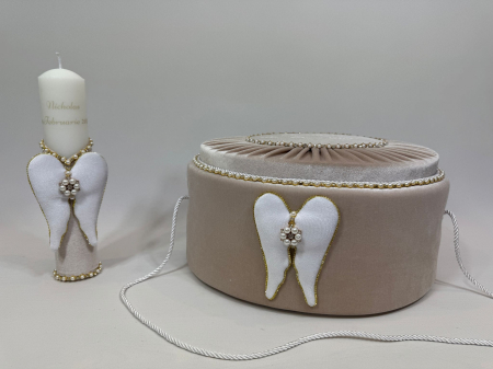 Trusou botez la cufar din catifea si lumanare Glamour [5]