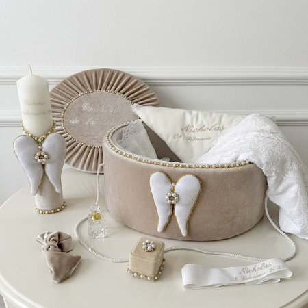 Trusou botez la cufar din catifea si lumanare Glamour [0]