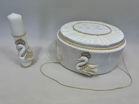 Trusou botez la cufar din catifea si lumanare Glamour [5]