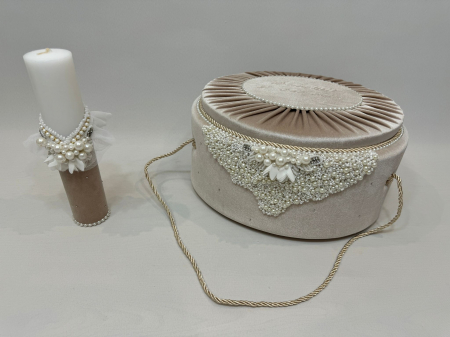 Trusou botez la cufar din catifea si lumanare Glamour [6]