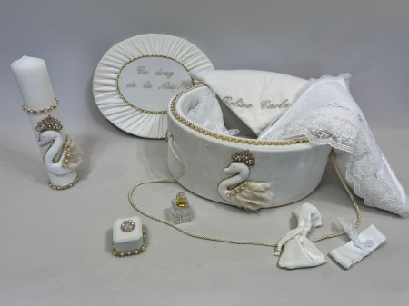 Trusou botez la cufar din catifea si lumanare Glamour [1]