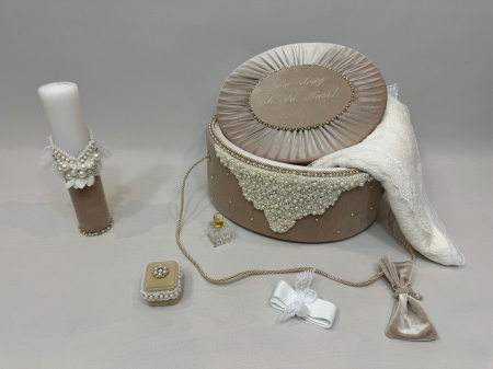 Trusou botez la cufar din catifea si lumanare Glamour [5]