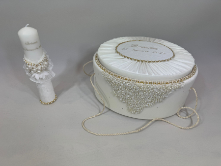 Trusou botez la cufar din catifea si lumanare Glamour [5]