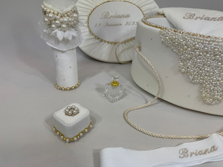 Trusou botez la cufar din catifea si lumanare Glamour [2]