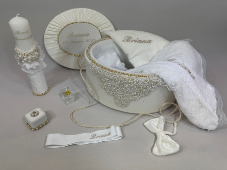 Trusou botez la cufar din catifea si lumanare Glamour [1]