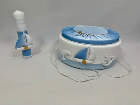 Trusou botez la cufar din catifea si lumanare Luxury [5]
