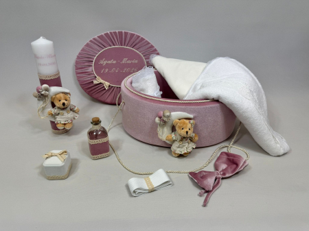 Trusou botez la cufar din catifea si lumanare Luxury [1]