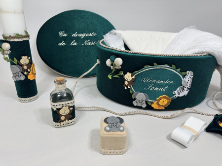 Trusou botez la cufar din catifea si lumanare Luxury [2]