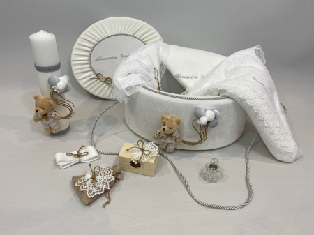 Trusou botez la cufar din catifea si lumanare Premium [1]