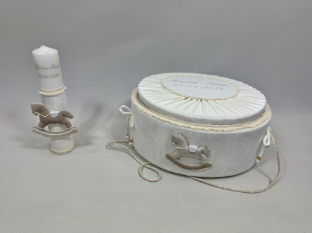 Trusou botez la cufar din catifea si lumanare Luxury [4]