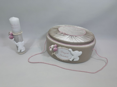 Trusou botez la cufar din catifea si lumanare Luxury [6]