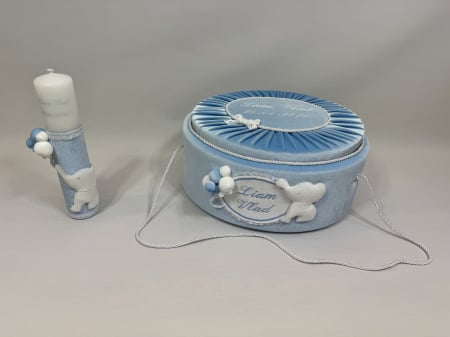 Trusou botez la cufar din catifea si lumanare Luxury [6]