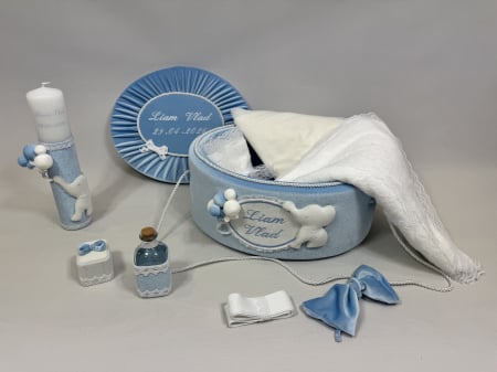 Trusou botez la cufar din catifea si lumanare Luxury [1]