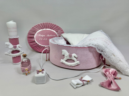 Trusou botez la cufar din catifea si lumanare Luxury [0]