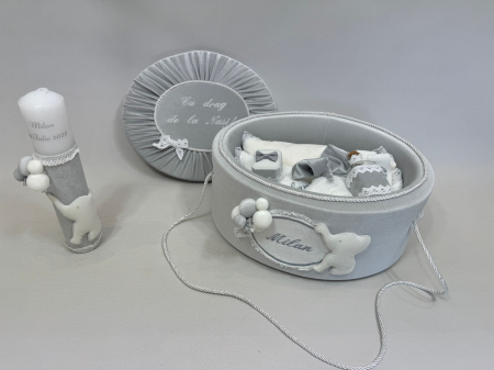 Trusou botez la cufar din catifea si lumanare  Luxury [3]