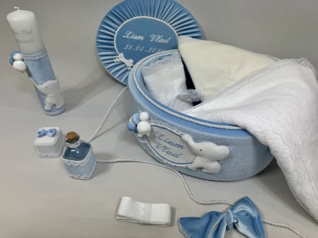 Trusou botez la cufar din catifea si lumanare Luxury [3]