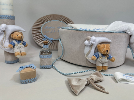 Trusouri botez Luxury - Trusou botez la cufar din catifea si lumanare Luxury